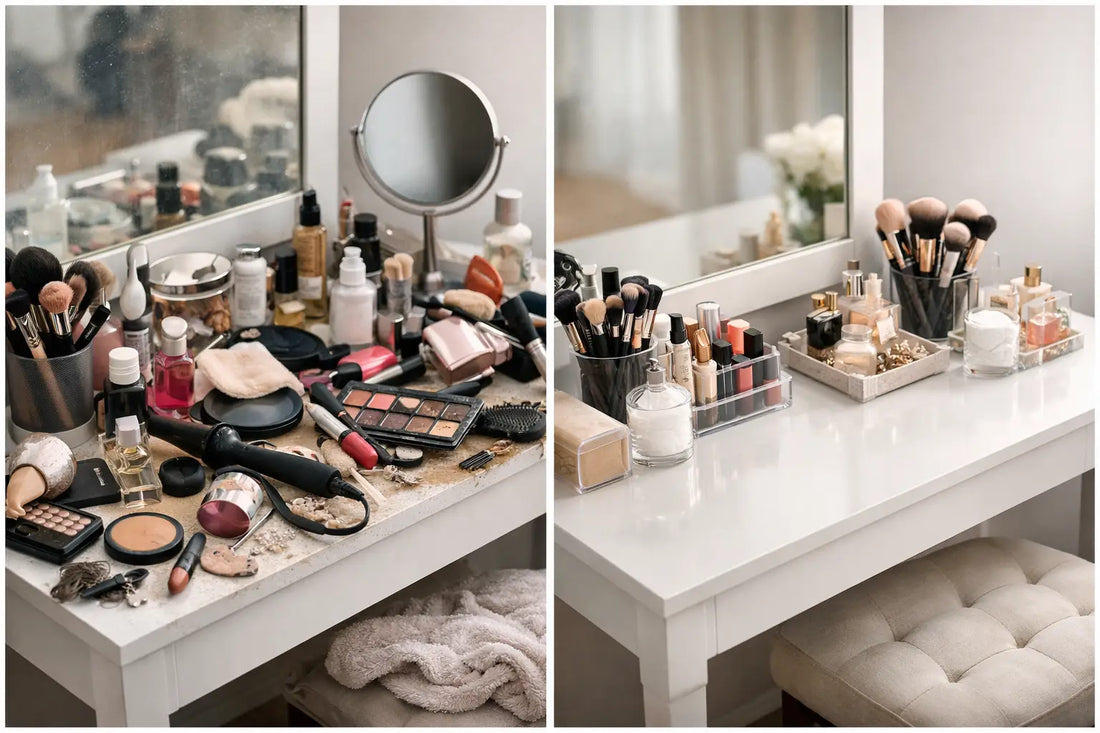 Vanity Organization Before After Makeover