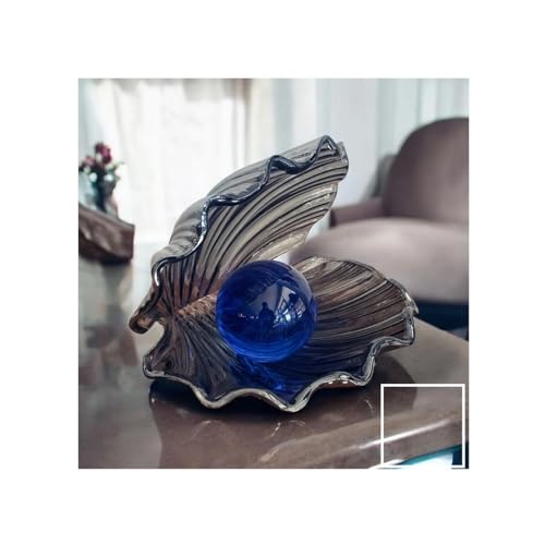Blue Pearl Oyster Glass Sculpture