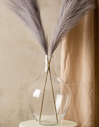 15" Tall Clear Glass Floor Vase