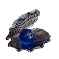 Blue Pearl Oyster Glass Sculpture