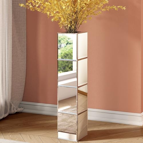 70cm Mirrored Glass Floor Vase