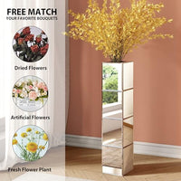 70cm Mirrored Glass Floor Vase