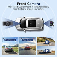 Double Din CarPlay Screen – 10" IPS HD Touch Display with 4K Front & 1080P Rear Camera