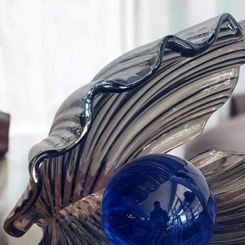 Blue Pearl Oyster Glass Sculpture