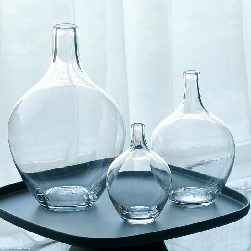 Minimalist Glass Vase for Home Decor – Modern Elegant Flower Vase Centerpiece