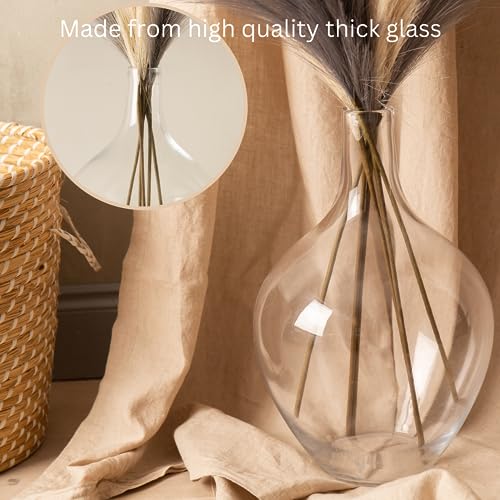 Minimalist Glass Vase for Home Decor – Modern Elegant Flower Vase Centerpiece