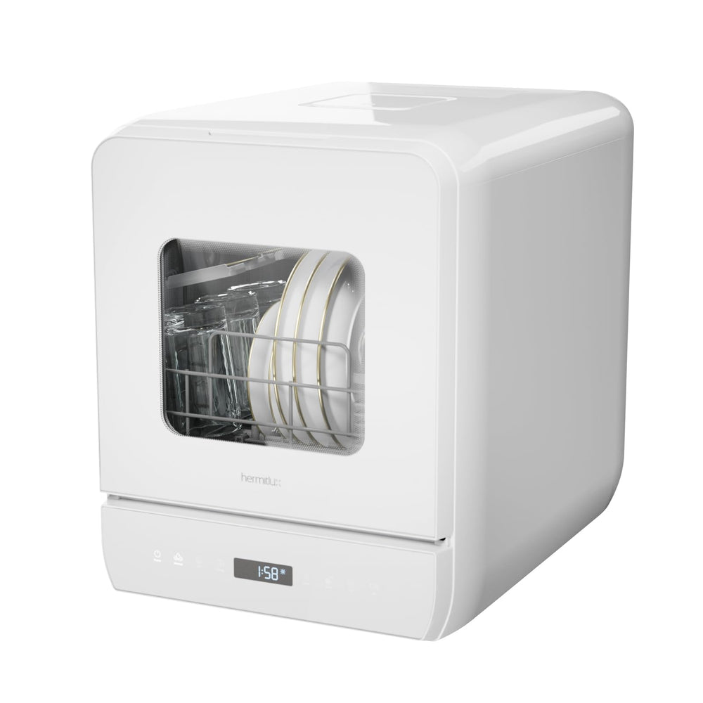 Hermitlux Portable Countertop Dishwasher with Built-in Water Tank