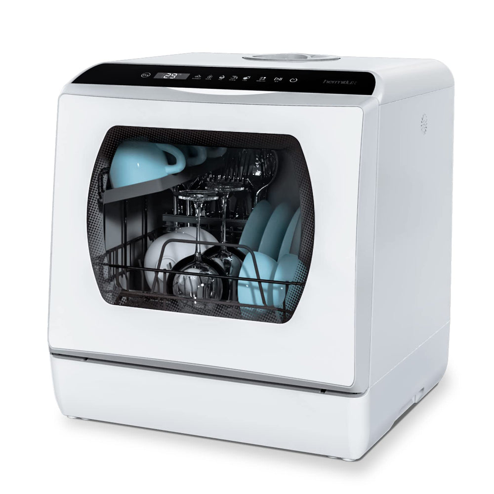 Hermitlux Portable Countertop Dishwasher with Built-in Water Tank