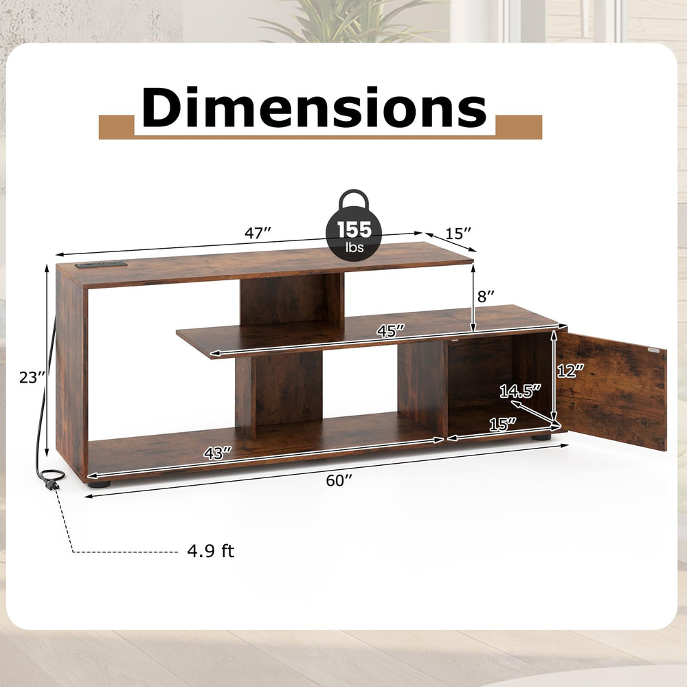Giantex TV Stand with Power Outlet for TVs up to 55 Inch