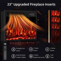 70 Inch Fireplace TV Stand with LED Lights and Glass Shelves