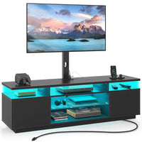LED TV Stand with Mount Power Outlet and Storage
