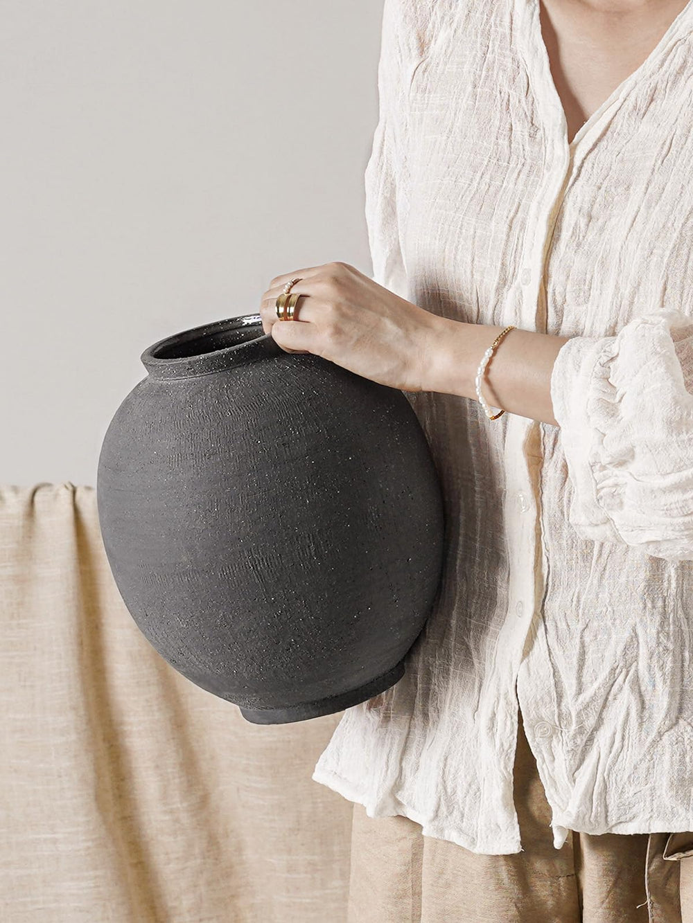 Large White Ceramic Vase
