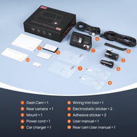 70mai 4K Dual Dash Cam with GPS, WiFi 6, ADAS and 24H Parking Mode