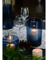 ARIAMOTION Hand-Blown Glass Hurricane Candle Holders – Set of 3