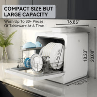 Hermitlux Portable Countertop Dishwasher with Built-in Water Tank