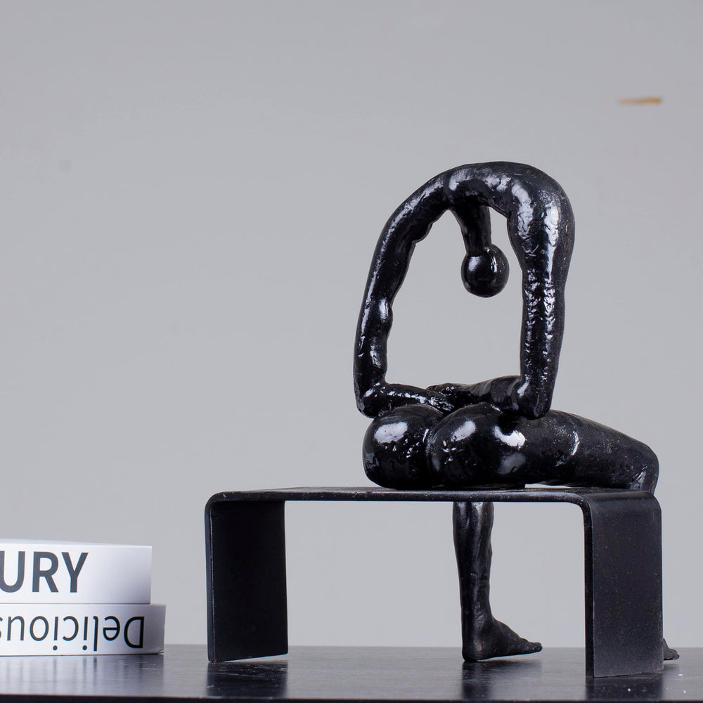YouFine Melancholy Bronze Sculpture 9.8''