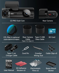 IIWEY 4 Channel 360° Dash Cam with STARVIS 2, 5GHz WiFi & 128GB Card