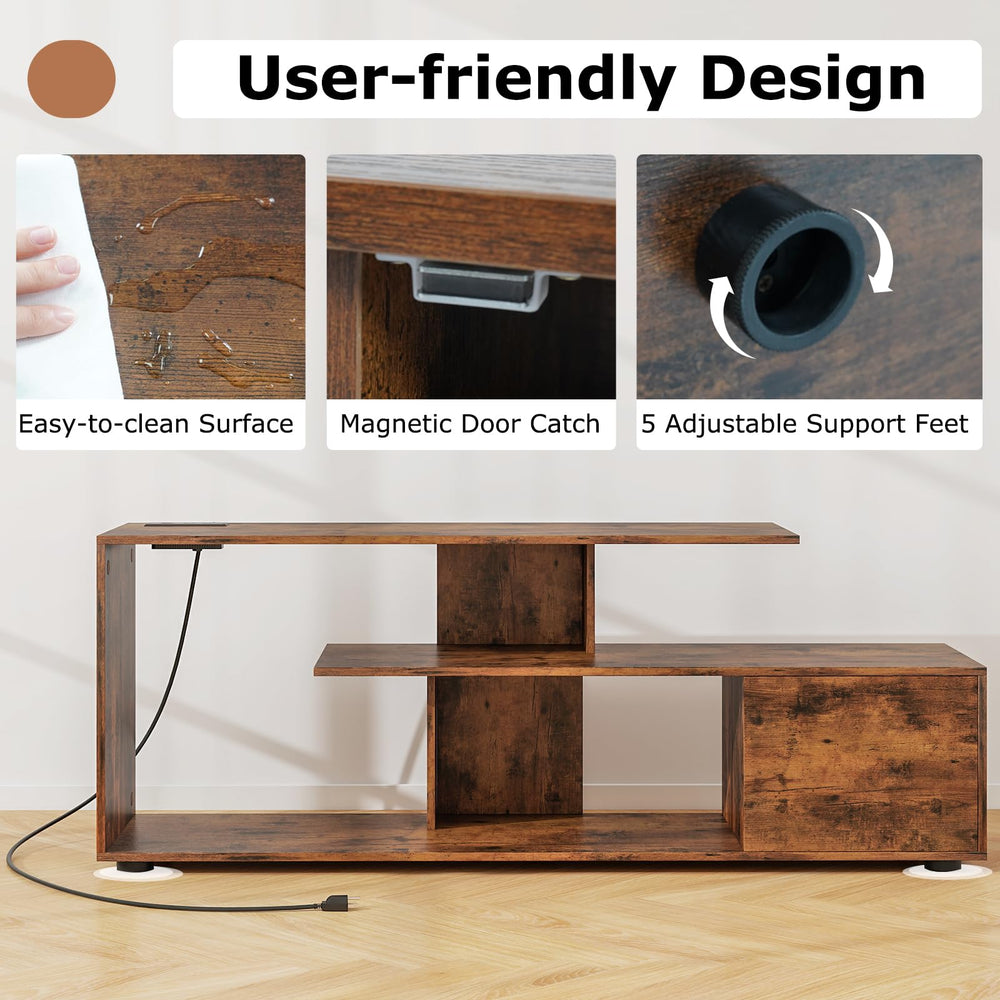 Giantex TV Stand with Power Outlet for TVs up to 55 Inch