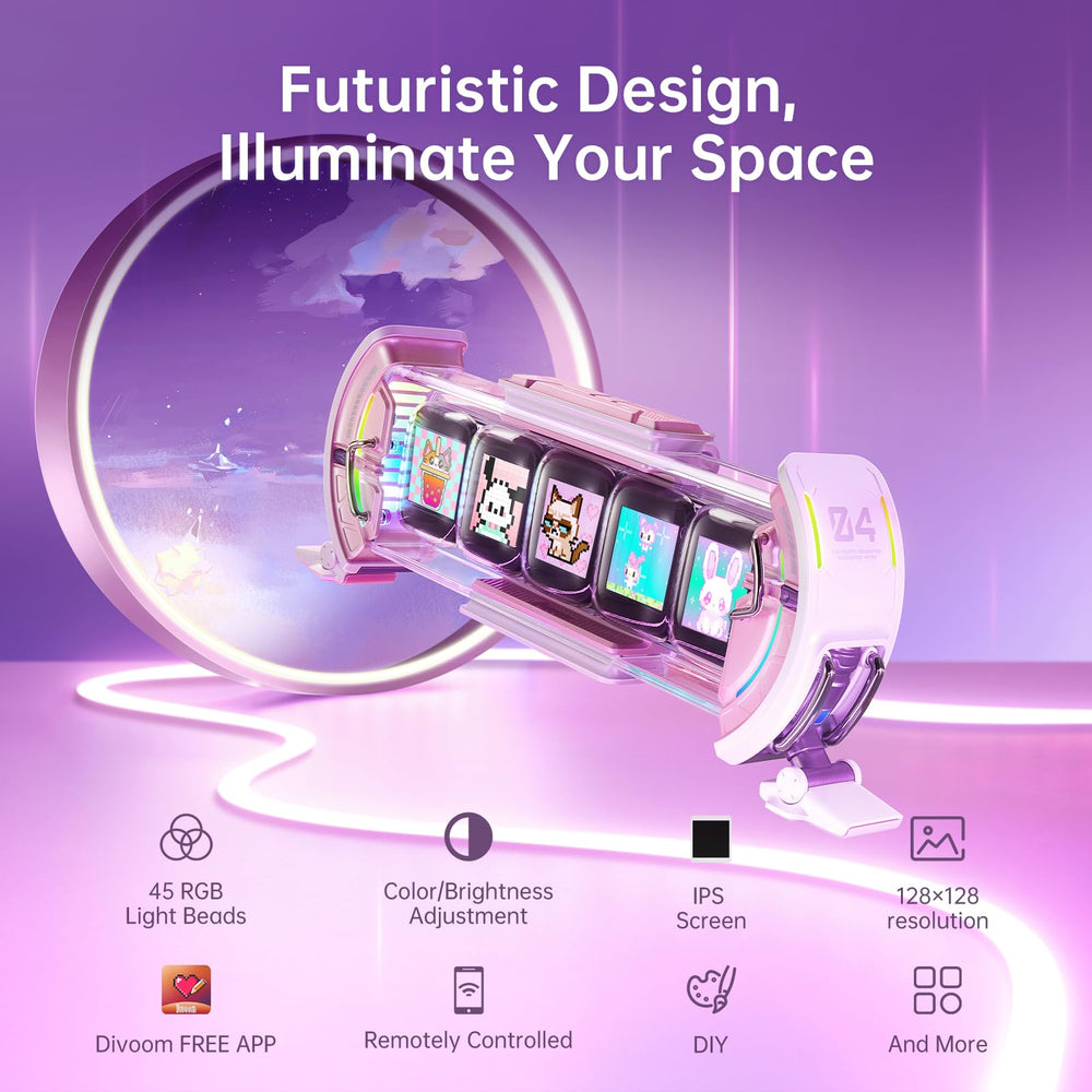 Divoom Times Gate Yellow – Cyberpunk Digital Clock