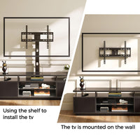 LED TV Stand with Mount Power Outlet and Storage