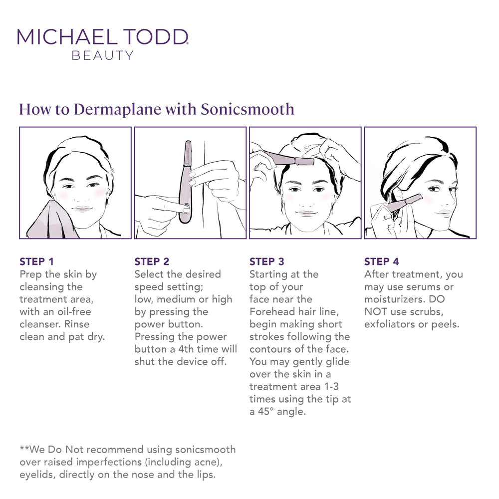 Michael Todd Sonicsmooth – Sonic Dermaplane Razor for Women
