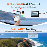 70mai 4K Dual Dash Cam with GPS, WiFi 6, ADAS and 24H Parking Mode