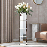 70cm Mirrored Glass Floor Vase