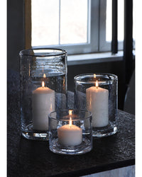 ARIAMOTION Hand-Blown Glass Hurricane Candle Holders – Set of 3