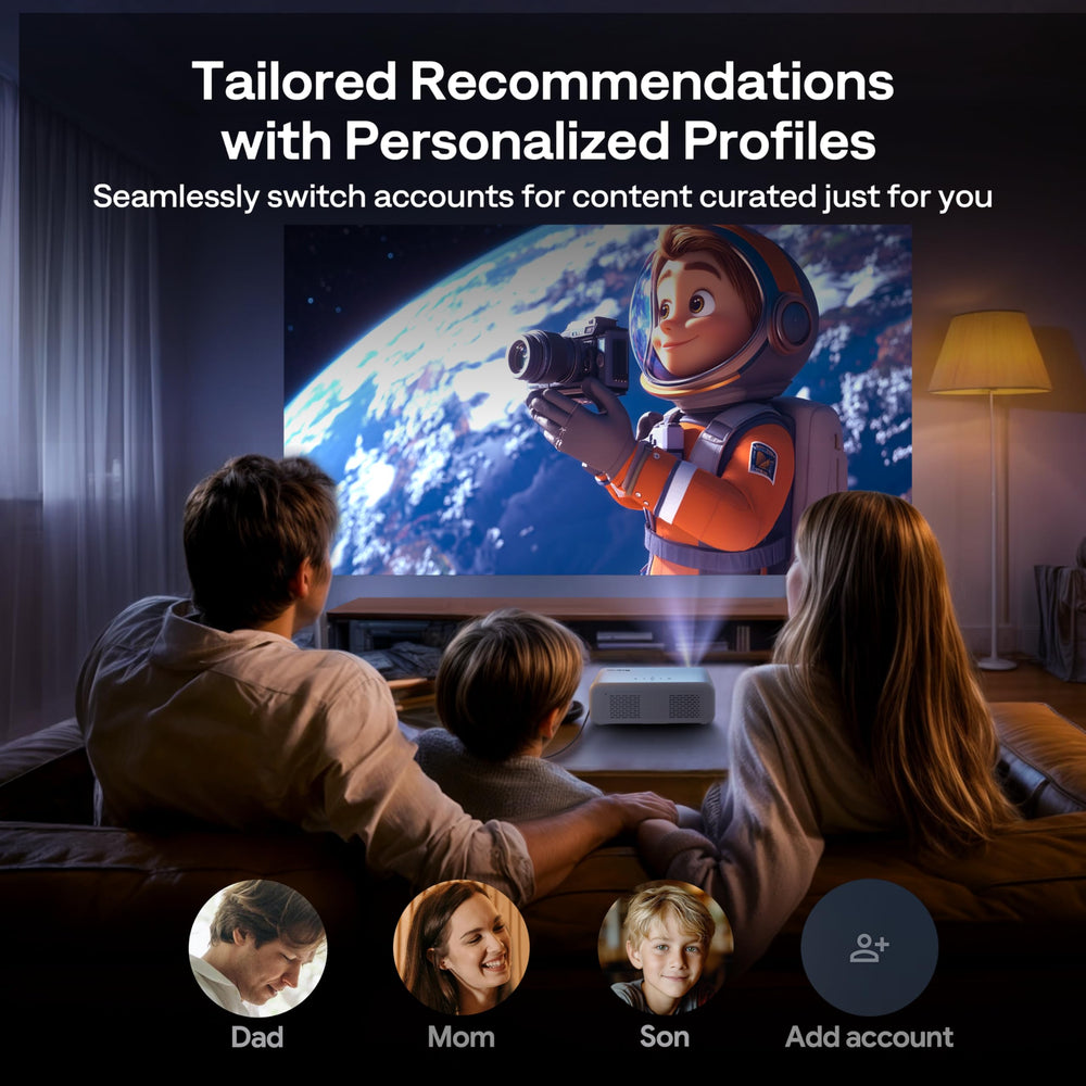 Smart Projector with WiFi Bluetooth Native 1080P and Dolby Audi