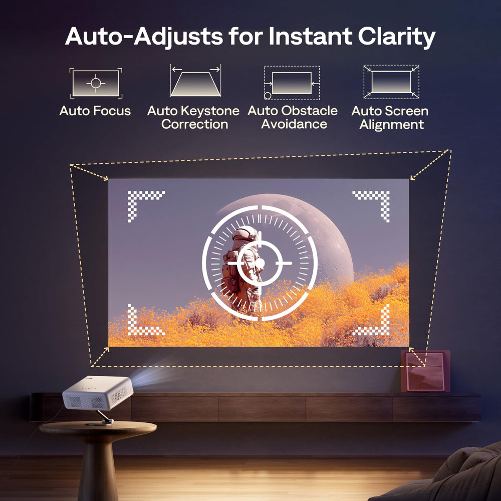 Smart Projector with WiFi Bluetooth Native 1080P and Dolby Audi
