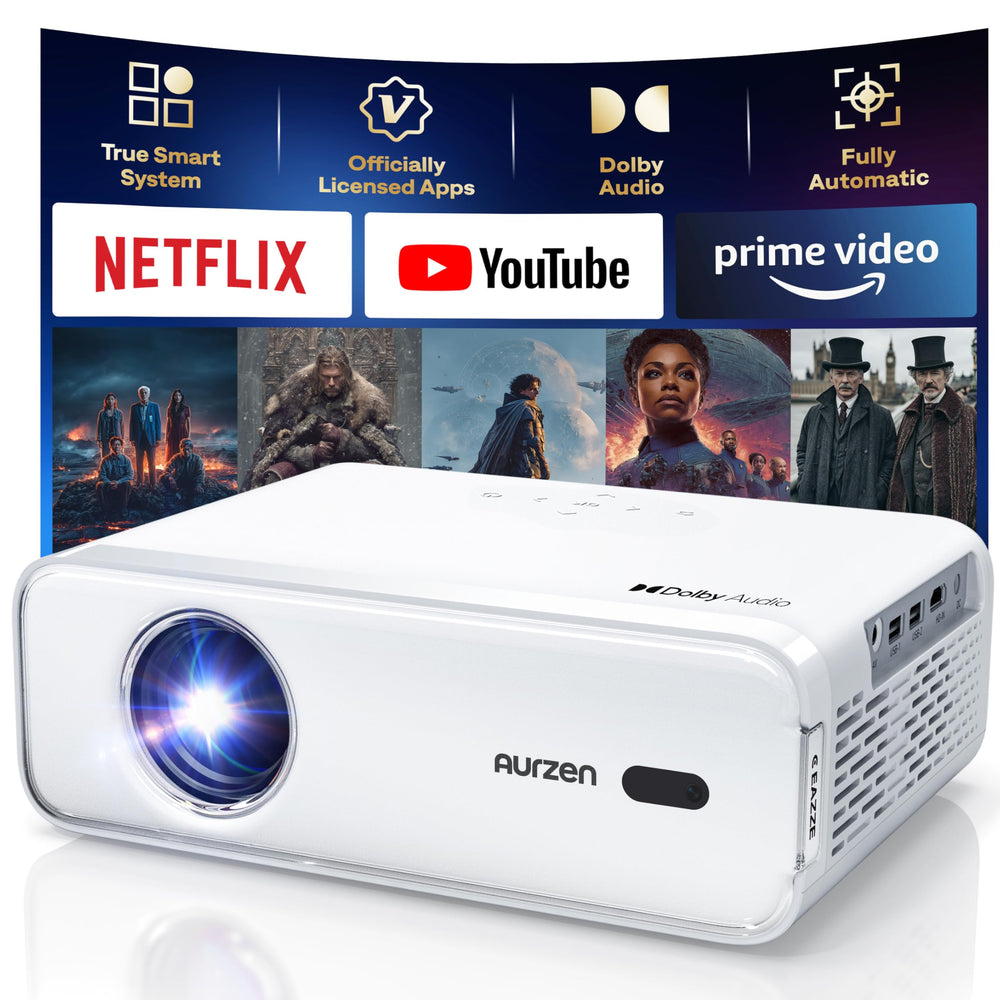 Smart Projector with WiFi Bluetooth Native 1080P and Dolby Audi