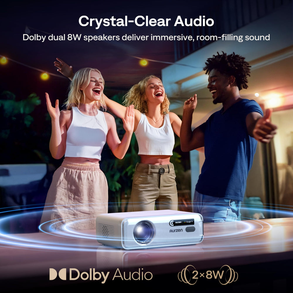 Smart Projector with WiFi Bluetooth Native 1080P and Dolby Audi