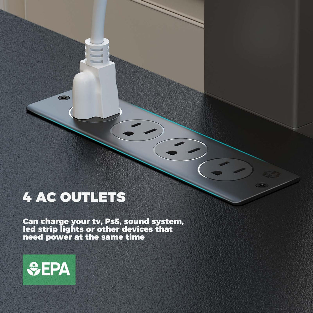 LED TV Stand with Mount Power Outlet and Storage