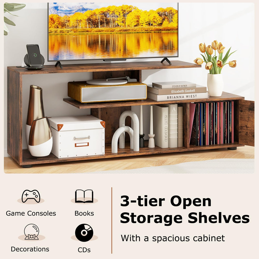 Giantex TV Stand with Power Outlet for TVs up to 55 Inch