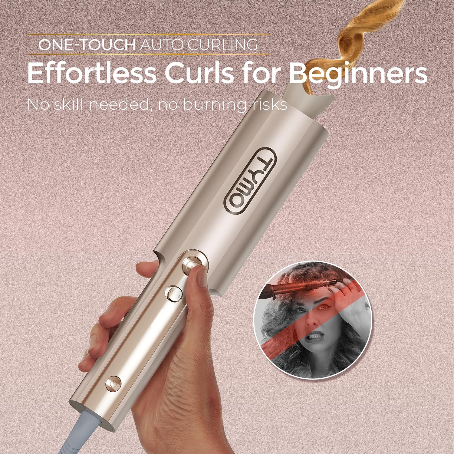 TYMO CurlPro Plus – Automatic Rotating Curling Iron for Long Hair