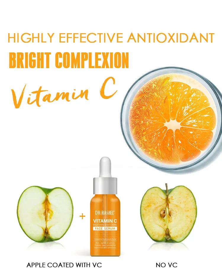 DR RASHEL Vitamin C Serum – Brightening & Anti-Aging Face Serum with Hyaluronic Acid (50ml)