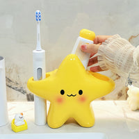 Cute Star Shaped Toothbrush Holder – Freestanding Bathroom Organizer for Toothbrush & Toothpaste | Space Saving Sink Storage