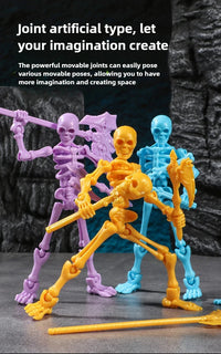  Skeleton Figure Action Skeleton Figurines With Multiple Accessories Realistic Movable Joints Model Statue For Christmas