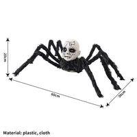 Halloween Animatronic Doll Face Spider Motion Activated Glowing Eyes Sound Control Scary Walking Toy Haunted House Prop
