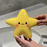 Cute Star Shaped Toothbrush Holder – Freestanding Bathroom Organizer for Toothbrush & Toothpaste | Space Saving Sink Storage